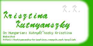 krisztina kutnyanszky business card